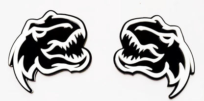 Set of 2 Custom Super Dinosaur Head Side Tailgate TRX Hell T-Rex Emblem Badges f