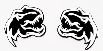 Set of 2 Custom Super Dinosaur Head Side Tailgate TRX Hell T-Rex Emblem Badges f