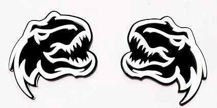 Set of 2 Custom Super Dinosaur Head Side Tailgate TRX Hell T-Rex Emblem Badges f