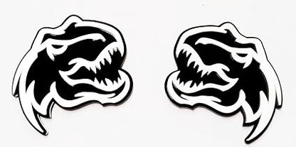 Set of 2 Custom Super Dinosaur Head Side Tailgate TRX Hell T-Rex Emblem Badges f