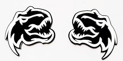 Set of 2 Custom Super Dinosaur Head Side Tailgate TRX Hell T-Rex Emblem Badges f