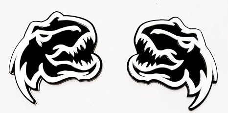 Set of 2 Custom Super Dinosaur Head Side Tailgate TRX Hell T-Rex Emblem Badges f