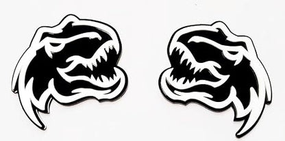 Set of 2 Custom Super Dinosaur Head Side Tailgate TRX Hell T-Rex Emblem Badges f