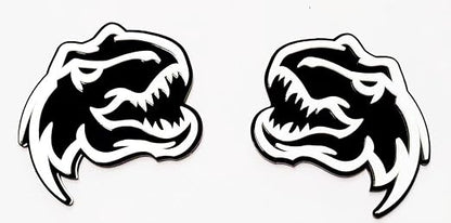 Set of 2 Custom Super Dinosaur Head Side Tailgate TRX Hell T-Rex Emblem Badges f