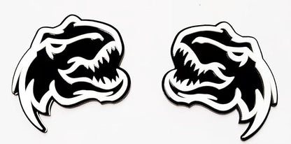 Set of 2 Custom Super Dinosaur Head Side Tailgate TRX Hell T-Rex Emblem Badges f