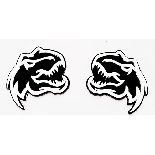 Set of 2 Custom Super Dinosaur Head Side Tailgate TRX Hell T-Rex Emblem Badges f