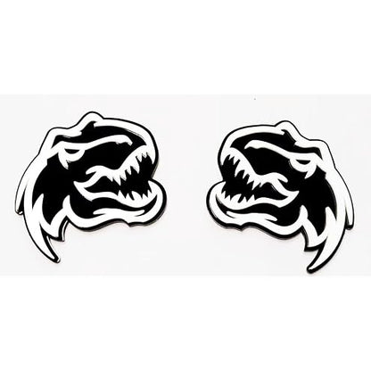 Set of 2 Custom Super Dinosaur Head Side Tailgate TRX Hell T-Rex Emblem Badges f