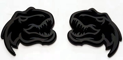 Set of 2 Custom Super Dinosaur Head Side Tailgate TRX Hell T-Rex Emblem Badges f