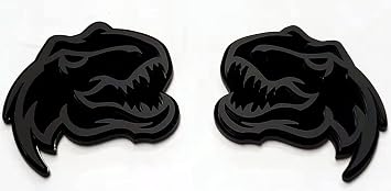 Set of 2 Custom Super Dinosaur Head Side Tailgate TRX Hell T-Rex Emblem Badges f