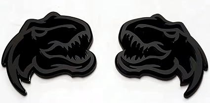 Set of 2 Custom Super Dinosaur Head Side Tailgate TRX Hell T-Rex Emblem Badges f