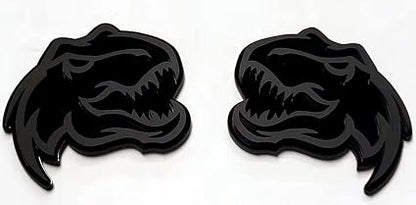 Set of 2 Custom Super Dinosaur Head Side Tailgate TRX Hell T-Rex Emblem Badges f