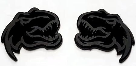 Set of 2 Custom Super Dinosaur Head Side Tailgate TRX Hell T-Rex Emblem Badges f