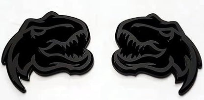 Set of 2 Custom Super Dinosaur Head Side Tailgate TRX Hell T-Rex Emblem Badges f