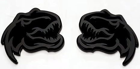 Set of 2 Custom Super Dinosaur Head Side Tailgate TRX Hell T-Rex Emblem Badges f