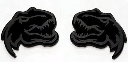 Set of 2 Custom Super Dinosaur Head Side Tailgate TRX Hell T-Rex Emblem Badges f