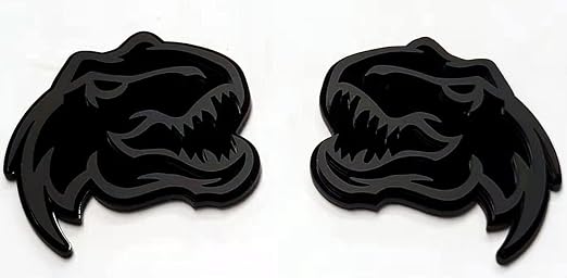 Set of 2 Custom Super Dinosaur Head Side Tailgate TRX Hell T-Rex Emblem Badges f