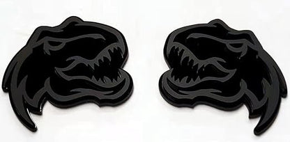 Set of 2 Custom Super Dinosaur Head Side Tailgate TRX Hell T-Rex Emblem Badges f