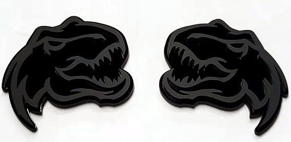 Set of 2 Custom Super Dinosaur Head Side Tailgate TRX Hell T-Rex Emblem Badges f