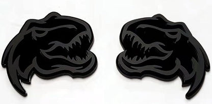 Set of 2 Custom Super Dinosaur Head Side Tailgate TRX Hell T-Rex Emblem Badges f