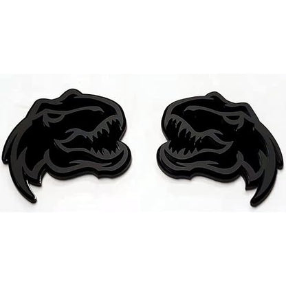 Set of 2 Custom Super Dinosaur Head Side Tailgate TRX Hell T-Rex Emblem Badges f
