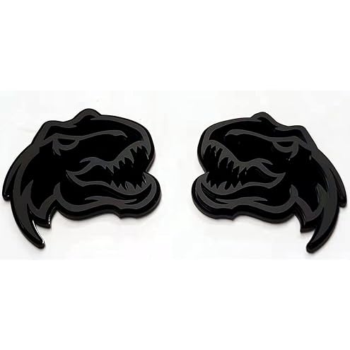 Set of 2 Custom Super Dinosaur Head Side Tailgate TRX Hell T-Rex Emblem Badges f
