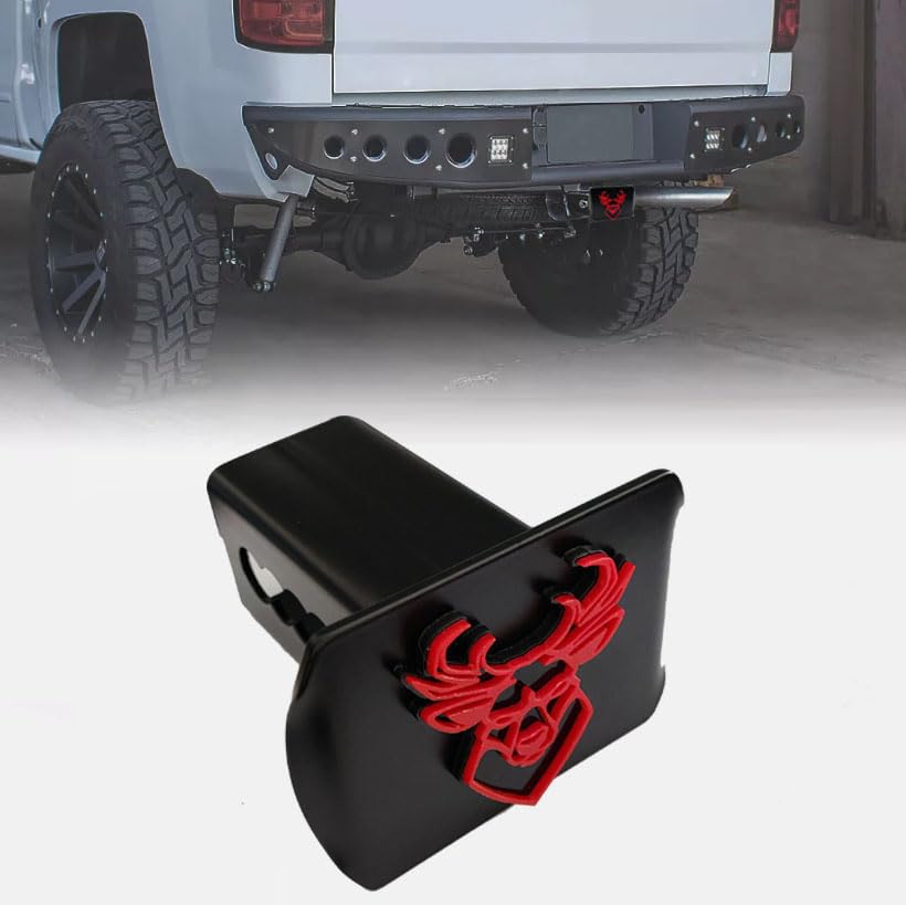Buck Dear Metal Trailer Hitch Cover for 2'' Towing Rear Receiver Plug Cover SUV Pickup Trucks Deer Red