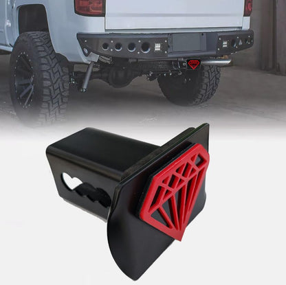 Metal Diamond Trailer Hitch Cover Red for 2'' Towing Rear Receiver Plug Cover SUV Pickup Trucks