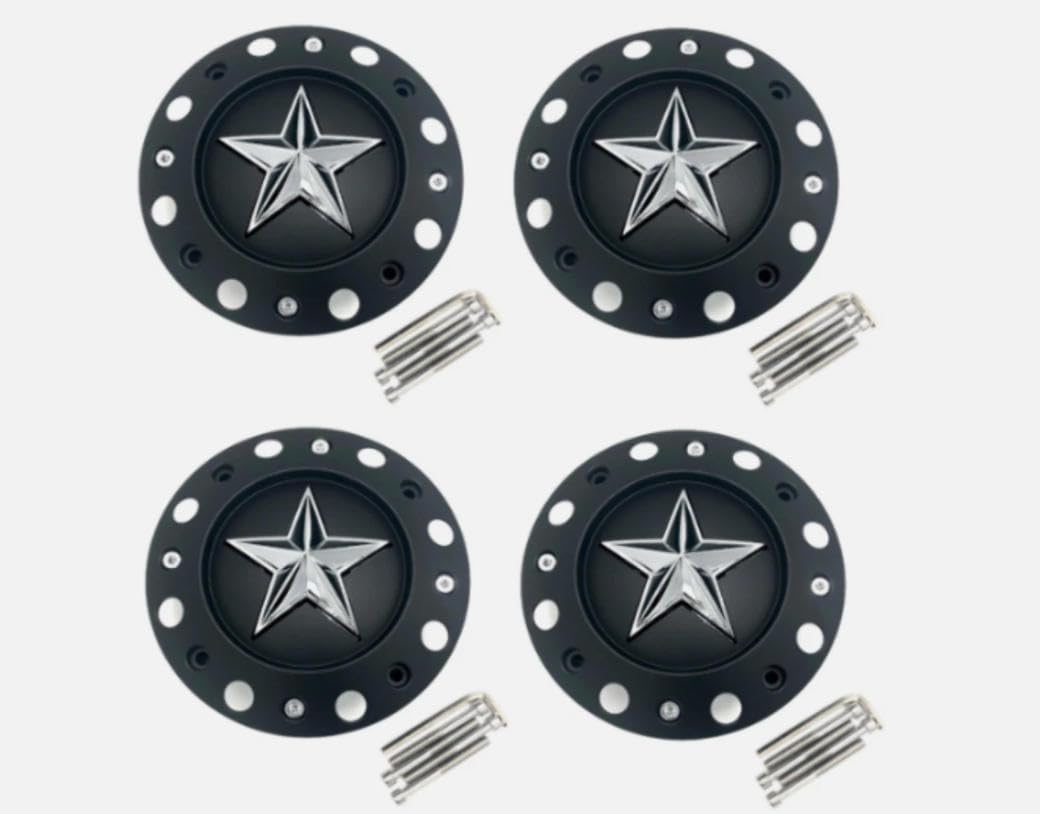 Matte Black Rockstar Wheel Center Cap 1000775 XD Series Wheel Center Cap XD775 4PC