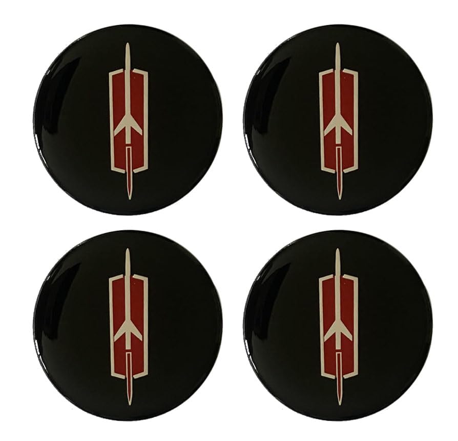 4X Black Alloy Steel Hub Cap Stickers (2.16 inches) for Oldsmobile Rocket 88 Cutlass SS II OPK55-BR