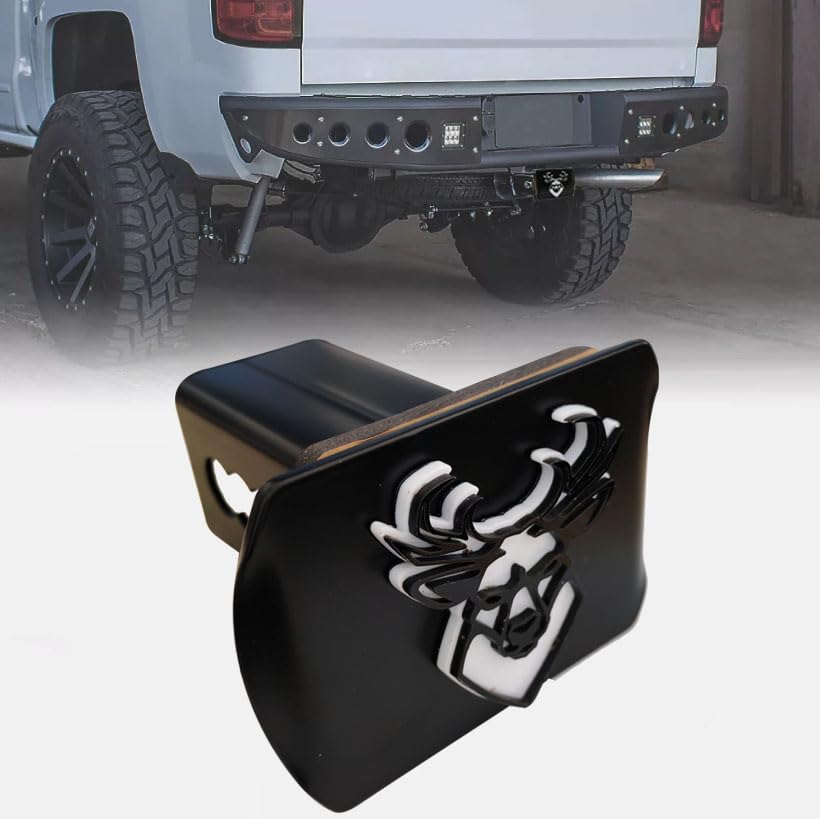 Metal Buck Dear Trailer Hitch Cover for 2'' Towing Rear Receiver Plug Cover SUV Pickup Trucks Deer White