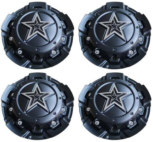 Matte Black Wheel Center Cap 6032K138 LG1205-20 6033L217 LG1204-28 DROPSTARS Hub Cap, 4PC