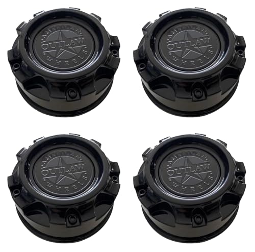 4PCS American Outlaw Gloss Black Wheel Rim Hub Cover Center Cap 894