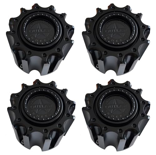 Wheel Center Hub Cap American Outlaw Wheels G205-6H Matte Black 4pc