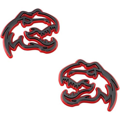 Set of 2 Custom Super Dinosaur Head Side Tailgate TRX Hell T-Rex Emblem Badges f