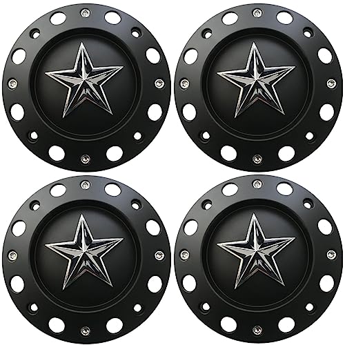 Wheel Hub Cap 1000775 Matte Black KMC XD Series Rockstar Wheel Center Cap 4PCS