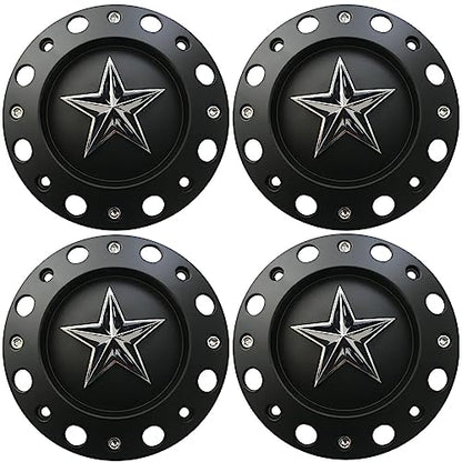 Wheel Hub Cap 1000775 Matte Black KMC XD Series Rockstar Wheel Center Cap 4PCS