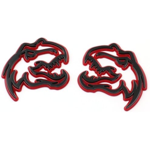 Set of 2 Custom Super Dinosaur Head Side Tailgate TRX Hell T-Rex Emblem Badges f