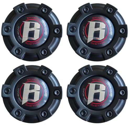 Matte Black Wheel Center Cap LG1208-34 Ballistic D702, 174 S Hub Cap Top-Section, 4PC