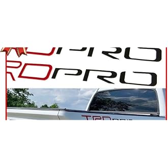 Set of 2 TR Bed Side PRO Insert Badge Embossed Emblem NamePlate for Tundra 2014-