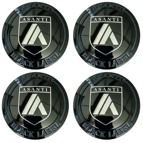 Gloss Black 1534S01 Wheel Center Cap Asanti Black Label Hub Cap 4Pcs