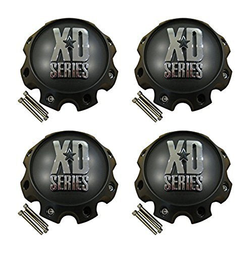 XD SERIES 4 x KMC 441 796 797 798 800 801 8 Lug Flat Black Center Cap 1079L170