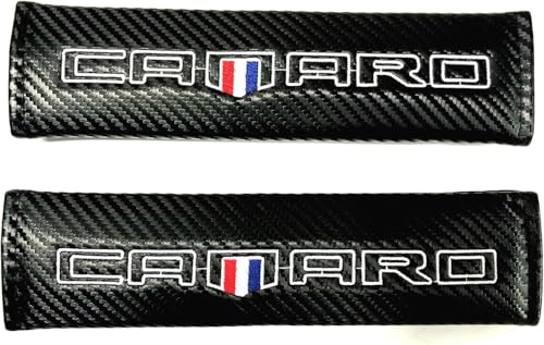 PYCAVREEOM Custom Camaro Flag RS SS Racing Seat Safety Belt Cover Shoulder Pads Cushion 2PCS