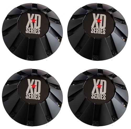 Wheel Center Cap 451L215 Matte Black, Fits XD Series 18" 20" 22" XD806 Bolt-on with Screws, 4 Pack