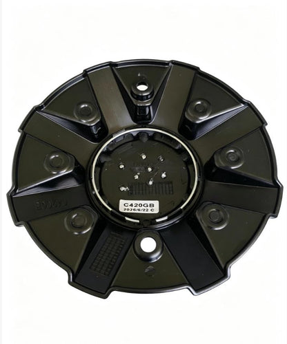C420 Gloss Black Wheel Center Cap Vision 413 420 422 423 Hub Cap C420GB 5/6 Lug w/Screws, 4Pcs