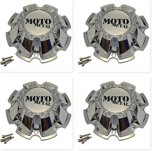 WSHFJDVCM M793BK01 for Moto Metal Chrome Wheel Center Cap, M-793 Hub Cap 8 Lugs 4Pcs, Silver