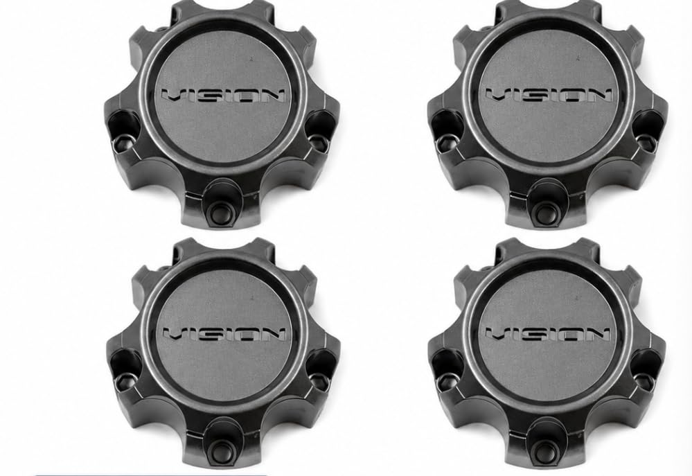 4PCS Grey Wheel Center Cap Hub Cover for Vision 353 TurbineWheels C353GM-65V 5x4.5 5x5