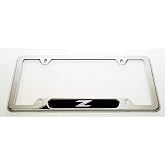 1pc Car 350Z License Plate Frame Cover Holder Porotector Black Stainless Steel