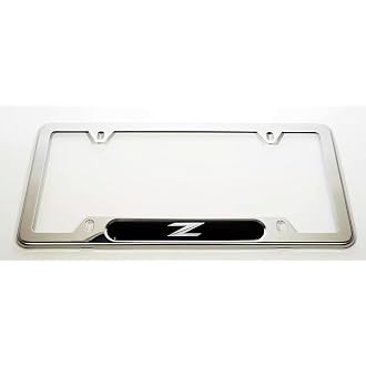 1pc Car 350Z License Plate Frame Cover Holder Porotector Black Stainless Steel