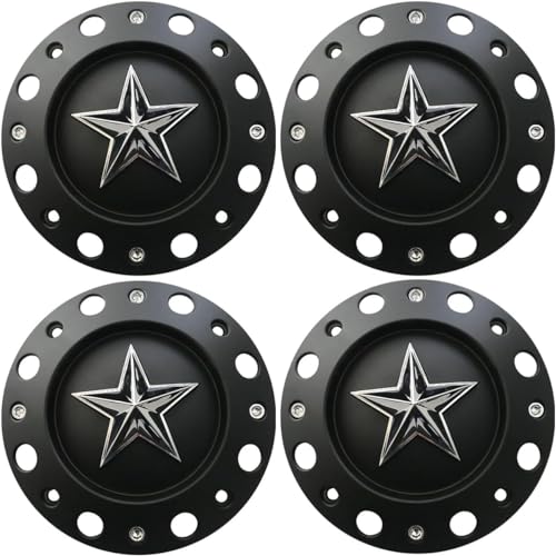 SEASU Wheel Center Cap for KMC XD Series Rockstar Wheel Center Cap 1000775 Matte Black 4PCS