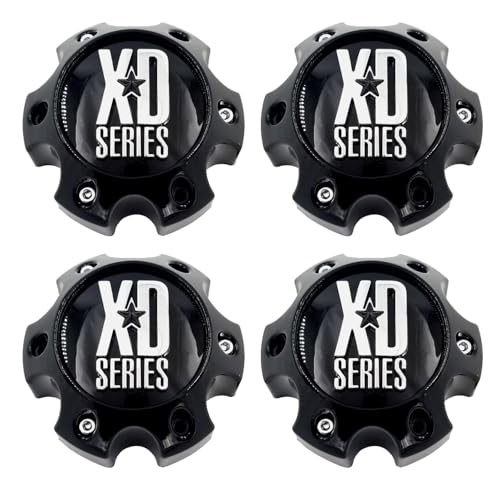 XD Series 796 797 798 808 Gloss Black 6 Lug Center Cap 1079L140GB 4Pcs